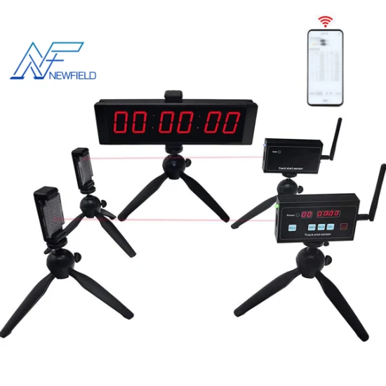 Newfield Laser Race Timer Clock 6 chiffres compte à rebours extérieur étanche minuterie de course pour marathon course événements sportifs avec trépied et télécommande