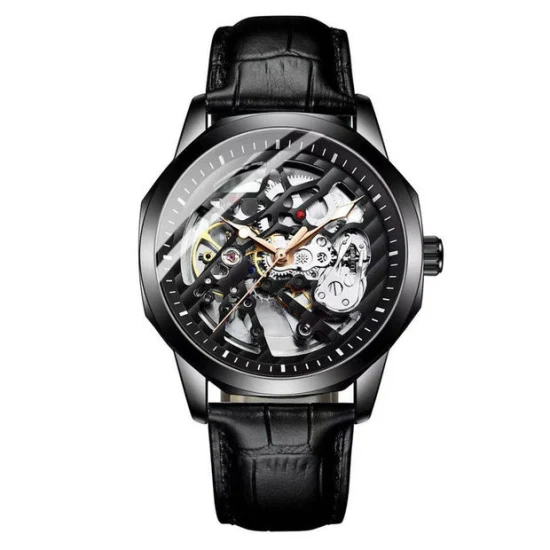 Logo personnalisé montre de Chine usine alliage matériel résistant à l'eau caractéristique poignet hommes montre horloge mécanique de luxe