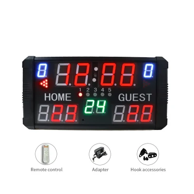 Tableau de bord électronique numérique de basket-ball/tableau d'affichage LED de score numérique/tableau de bord LED avec horloge de tir