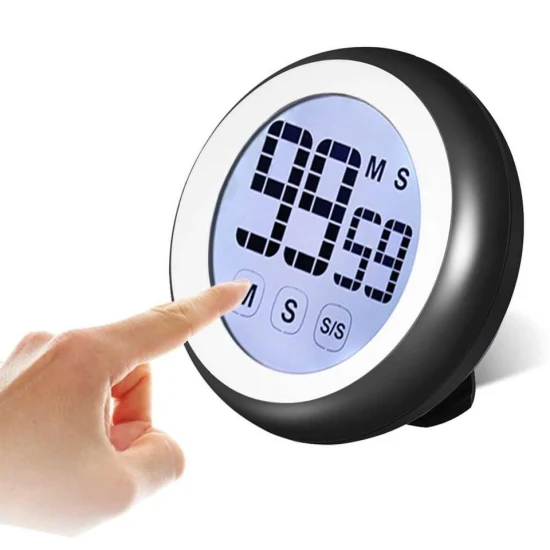 Horloge minuterie magnétique avec alarme sonore réglable et rétroéclairage LCD à gros chiffres