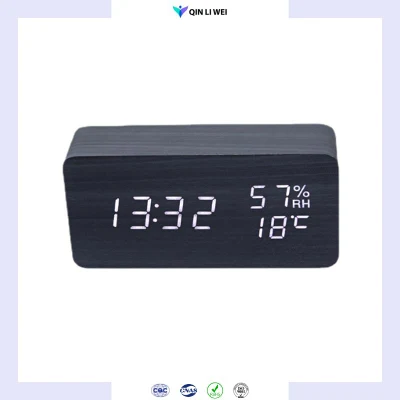 Réveil en bois avec écran LCD plus grand pour les chambres Sleep Timer